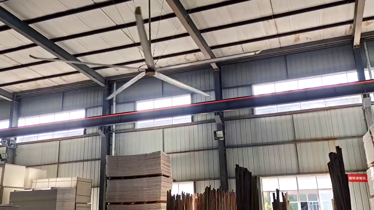 GALE Series HVLS fan in a warehouse